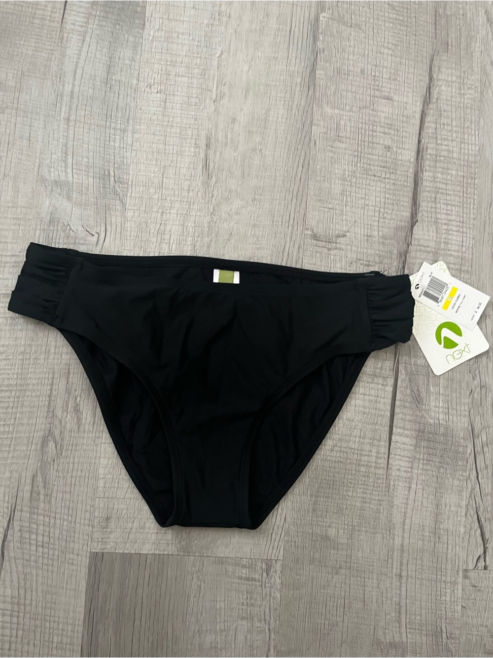 Next Good Karma Mid Rise Full Coverage Bikini Bottom Black NWT NE54317